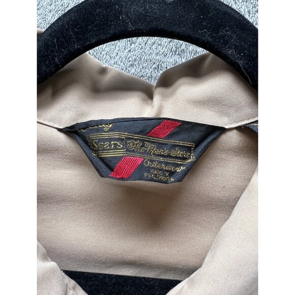 Vtg Sears Men's XL Tall Tan Spring Long-Sleeve Full-Zip Jacket Khaki Extra Large - Picture 2 of 9